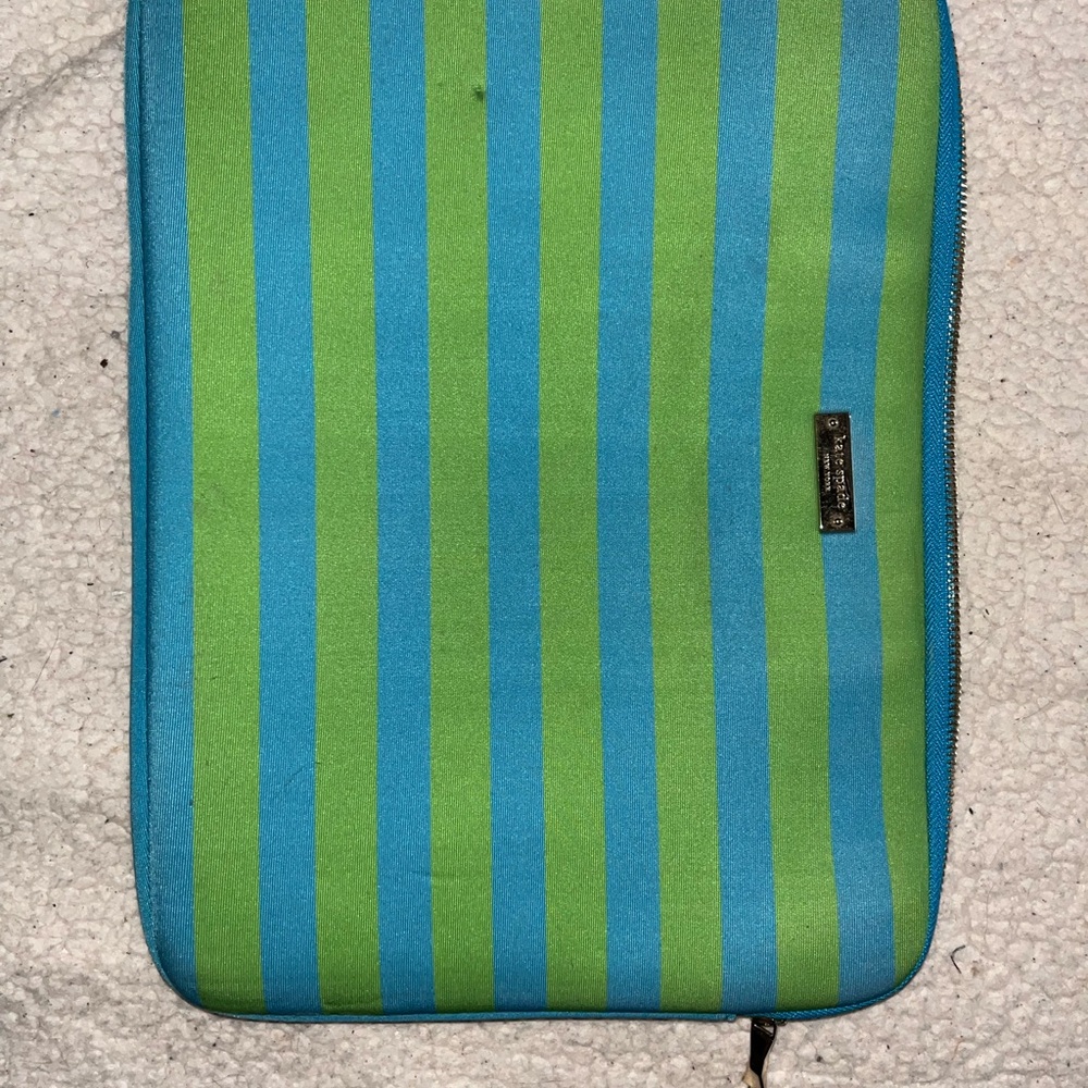 Blue and Green Striped Laptop Sleeve